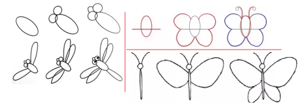 Поэтапное рисование насекомых для дошкольников