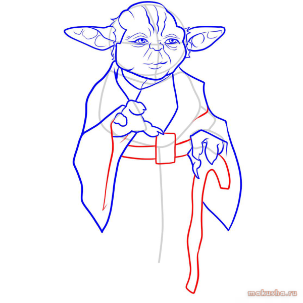 Этапы рисования Йоды