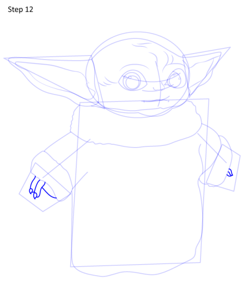 Бейби йода нарисовать поэтапно