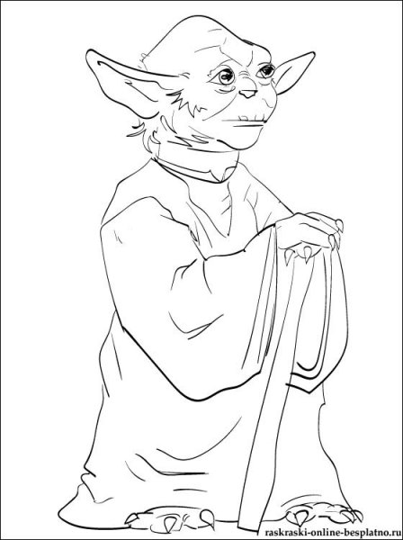 Раскраска Звездные войны Йодо