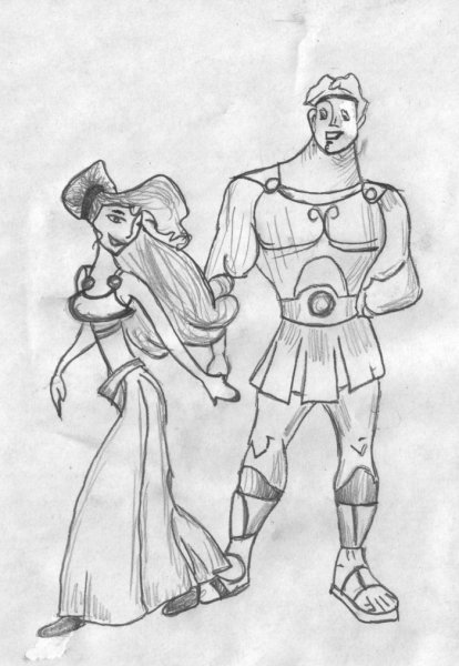 Геракл рисунок карандашом