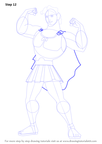 Геркулес рисунок карандашом