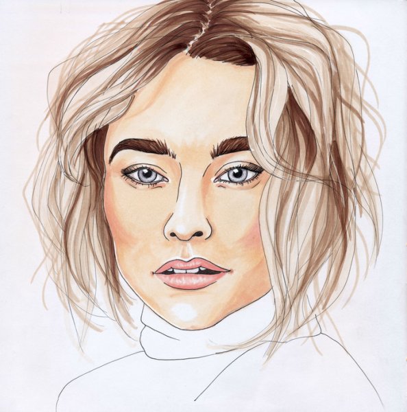 Рисование портрета маркерами