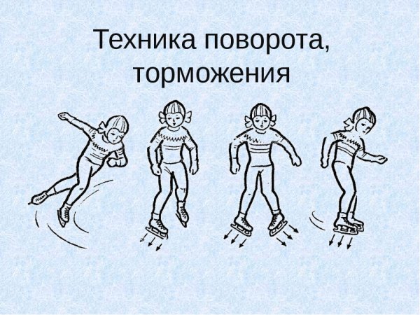 Техника торможения на коньках