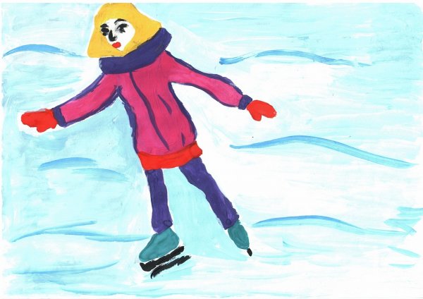 Рисование зимние развлечения