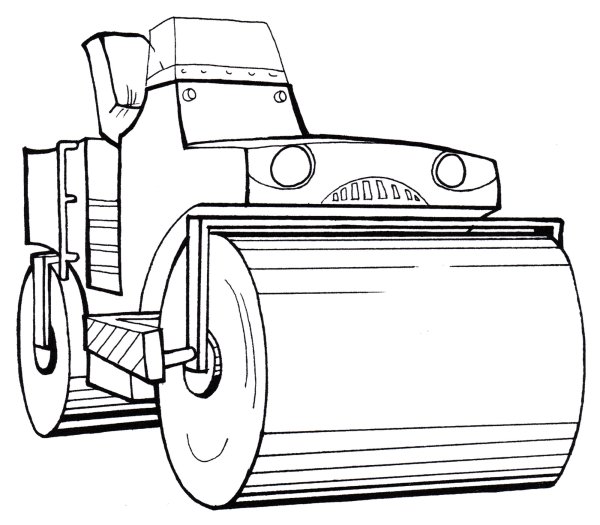 Асфальтоукладчик раскраска