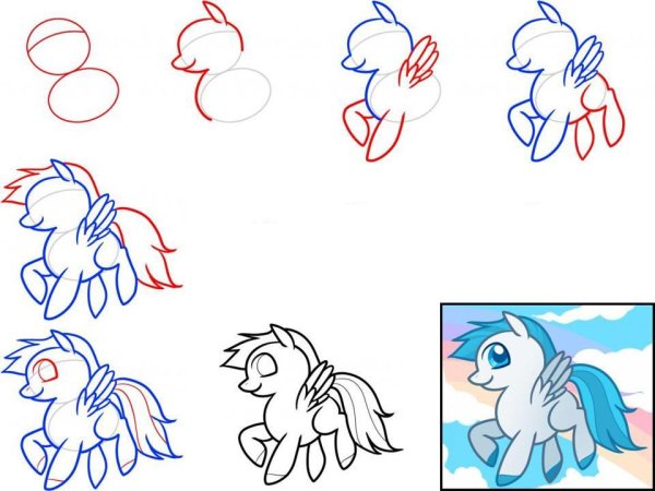 Поэтапное рисование пони