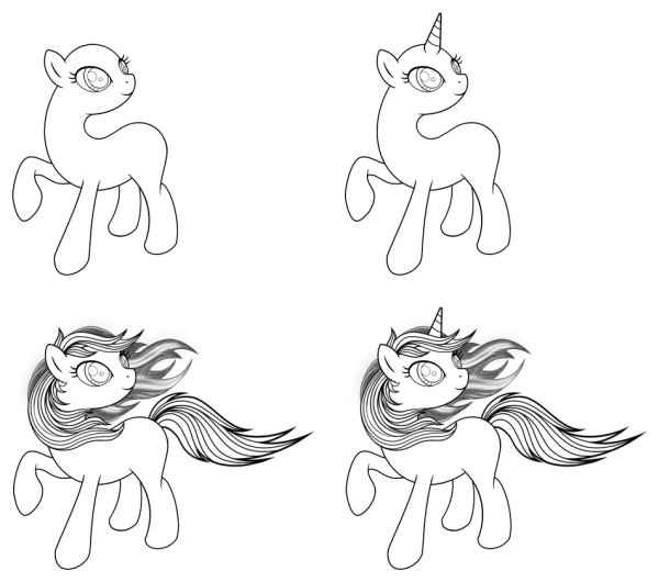 Рисуем пони поэтапно для детей