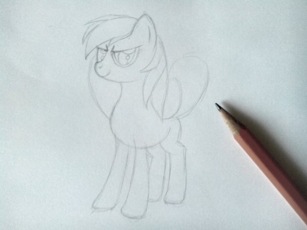 Пони Радуга нарисовать карандашом