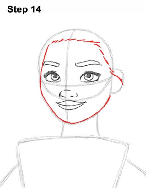 Как нарисовать Моану поэтапно