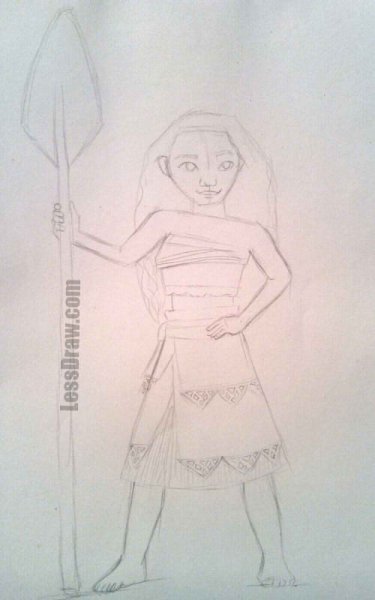 Как нарисовать Моана поэтапно