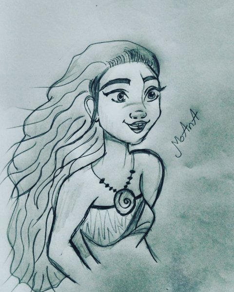 Моана карандашом