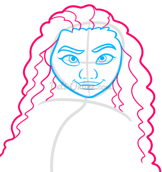 Нарисовать лицо Моаны