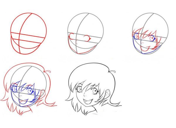 Аниме рисунки поэтапно