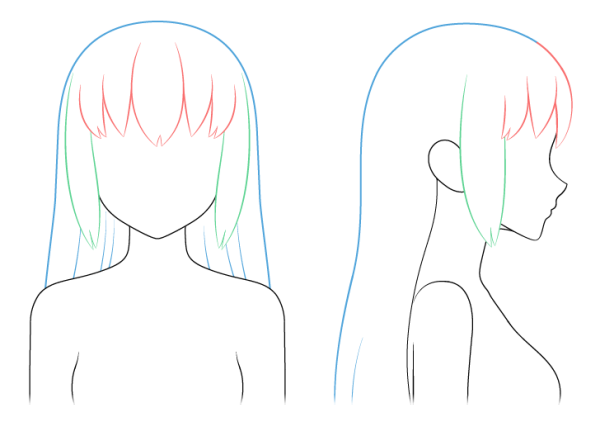Аниме волосы сбоку