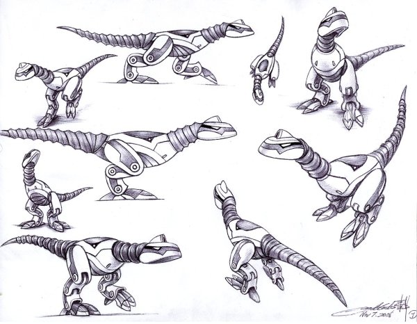 Скетч динозавр-робот