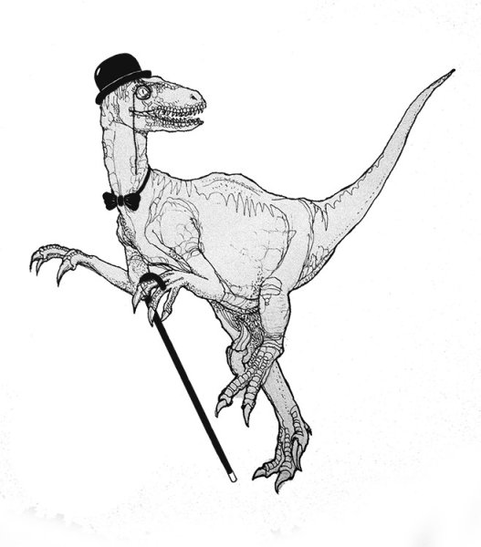Велоцераптор карандашом