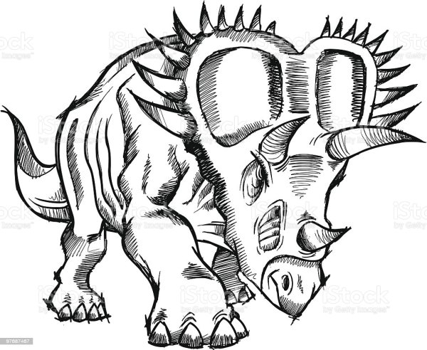 Трицератопс в графике