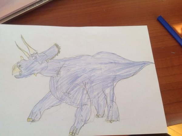 Пошагово нарисовать Трицератопса