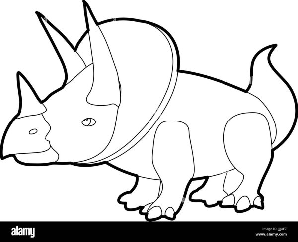 Трицератопс рисунок карандашом