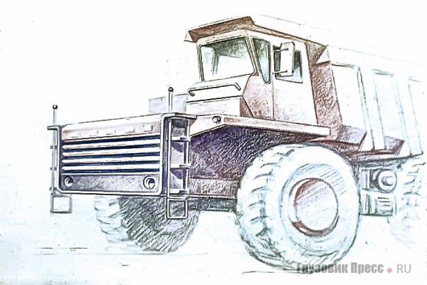 Карьерный самосвал карандашом