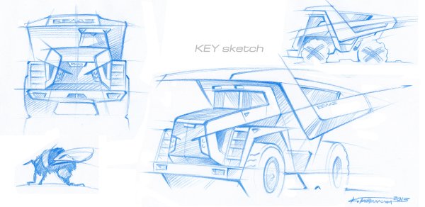 БЕЛАЗ нарисованный ручкой