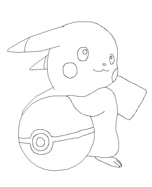 Раскраска Пикачу на покеболе