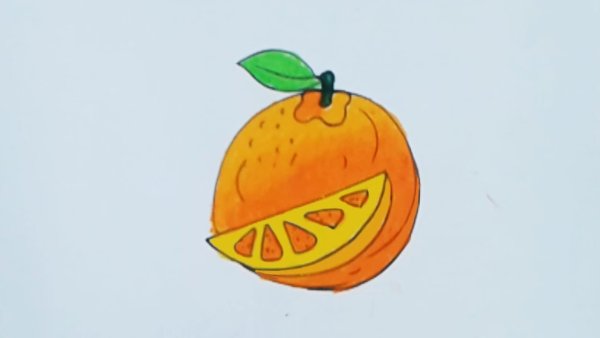 Апельсин рисунок карандашом с мордашкой