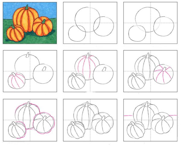 Поэтапное рисование тык