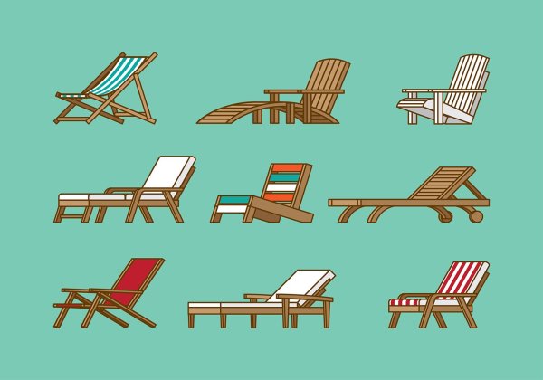 Шезлонг раскраска