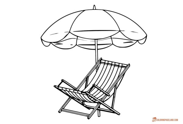 Зонт лежак нарисованный