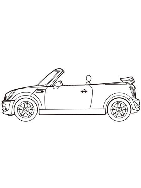 Mini Cooper сбоку чб