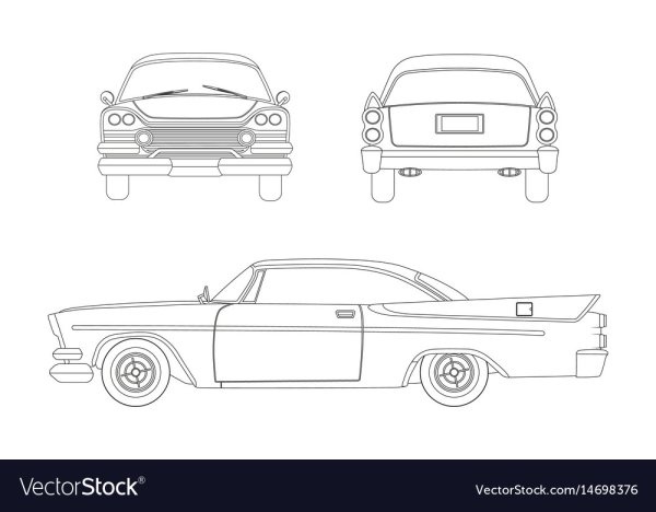Машина сзади сбоку рисунок