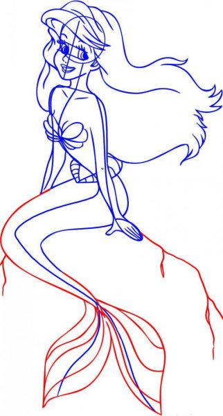 Поэтапное рисование русалки