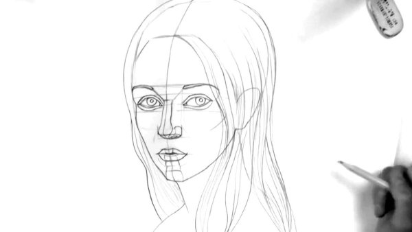 Шаги в рисовании лица карандашом