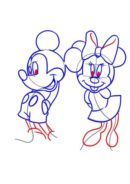 Как нарисовать Микки Мауса поэтапно