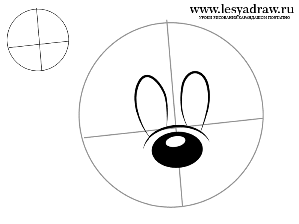 Микки Маус карандашом лицо