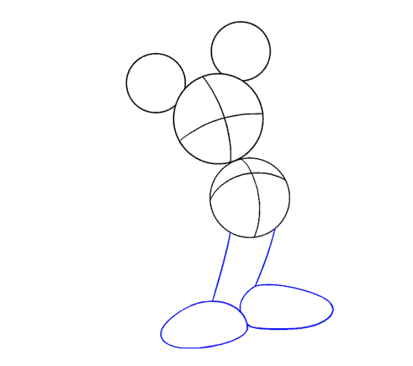 Пошаговые рисунки Микки Мауса