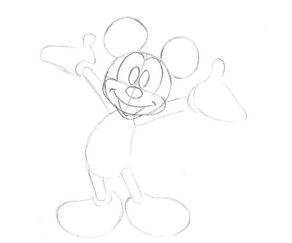 Микки Мауса карандашом