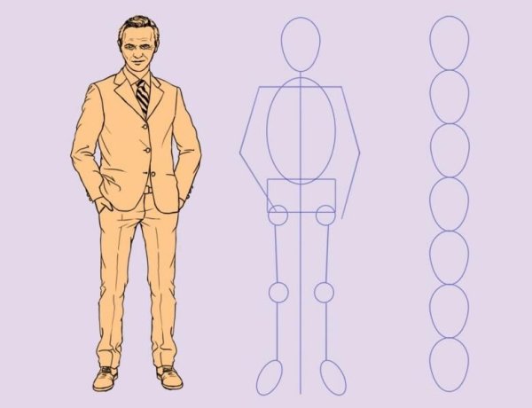Поэтапный рисунок человека