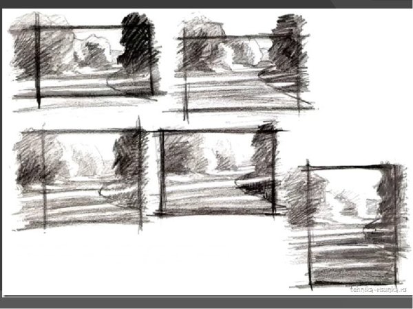 Композиционные зарисовки пейзажа