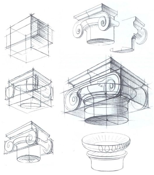 Ионическая Капитель построение