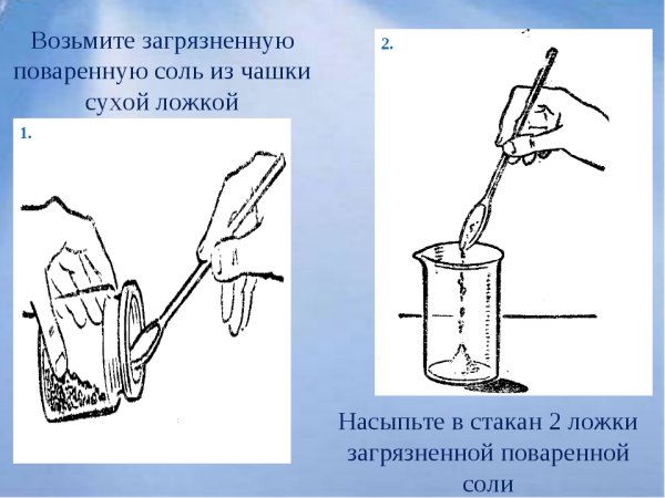 Зачистка загрязненной поваренной соли