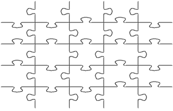 Контуры пазлов для разрезания