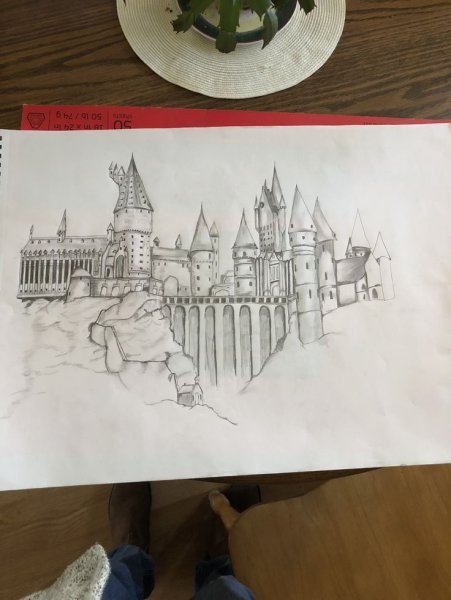 Скетч замок Гарри Поттер