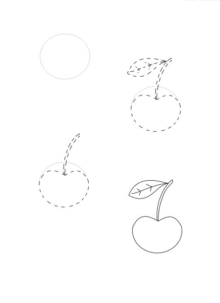 Лёгкие рисунки вишни