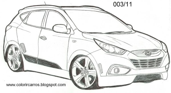 Раскраска Хендай Туссан 2008