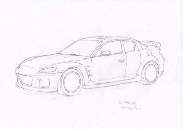 Мазда 6 рисунок карандашом
