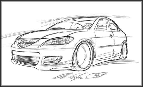 Мазда 3 БК хэтчбек раскраска