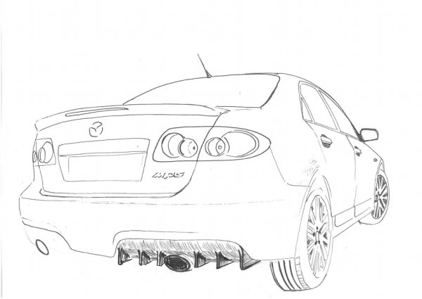 Мазда 3 БК хэтчбек раскраска